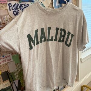 Gray T-Shirt with Malibu Print